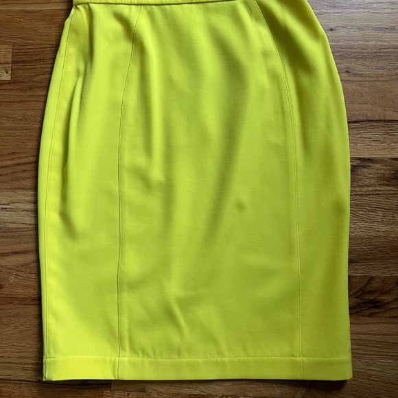 VTG. Thierry Mugler yellow wool pencil skirt The 24 collection women's S France - Picture 2 of 9